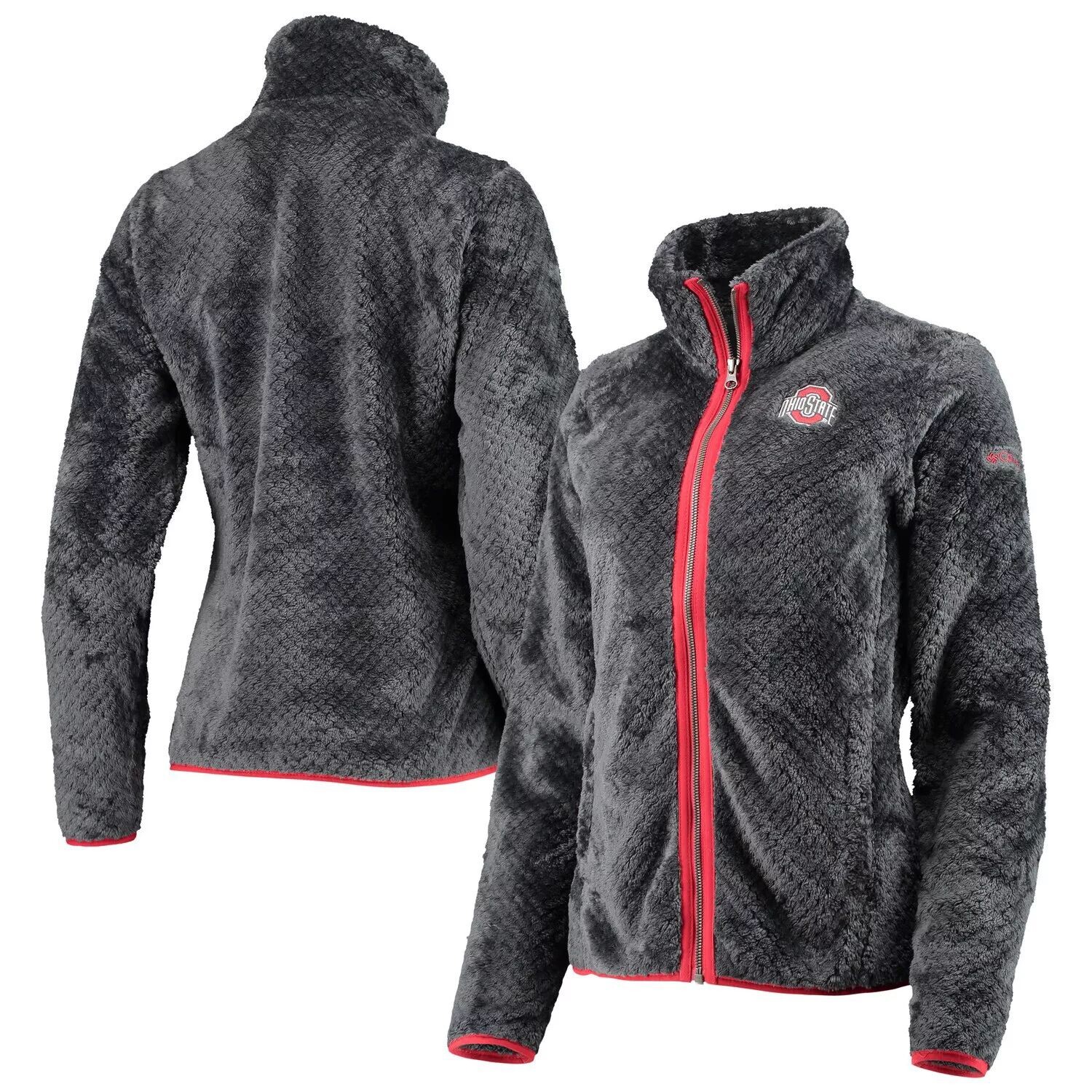 

Женская темно-серая куртка Columbia Ohio State Buckeyes Fireside II Sherpa с молнией во всю длину, Серый, Женская темно-серая куртка Columbia Ohio State Buckeyes Fireside II Sherpa с молнией во всю длину