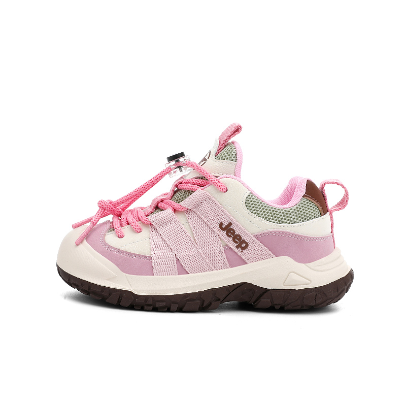 

Детские беговые кроссовки с противоскользящей подошвой, амортизацией и устойчивостью к истиранию Jeep, айвори белый/cherry blossom розовый