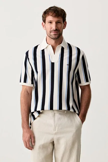 Поло хлопковое классическое Tommy Hilfiger, бежевый