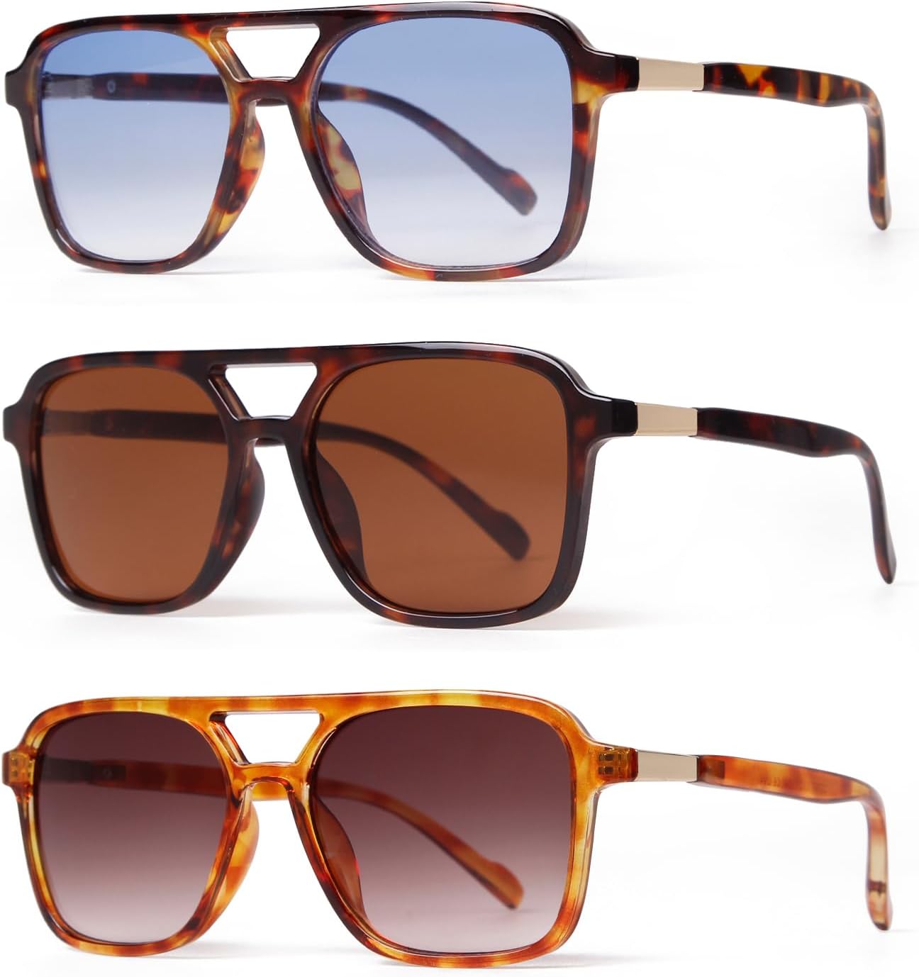 

Ретро-солнцезащитные очки-авиаторы для женщин и мужчин, модные квадратные женские очки, легкие и стильные солнцезащитные очки Laurinny, Tortoise/Gradient Blue+tortoise/Brown+yellow Tortoise/Gradient Brown