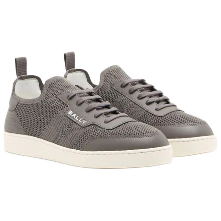 BALLY Кожаные низкие кроссовки для скейтбординга мужские серые — фото 4