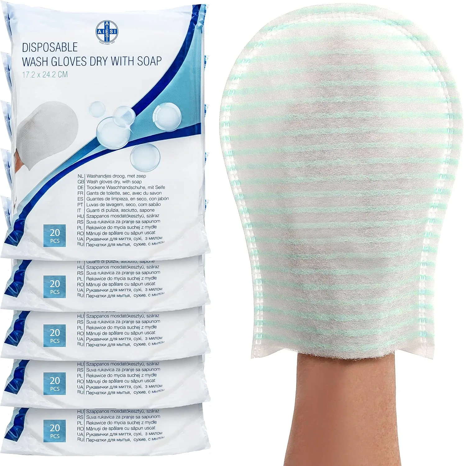 Одноразовые мыльные мочалки AIESI (100 шт.) Aiesi