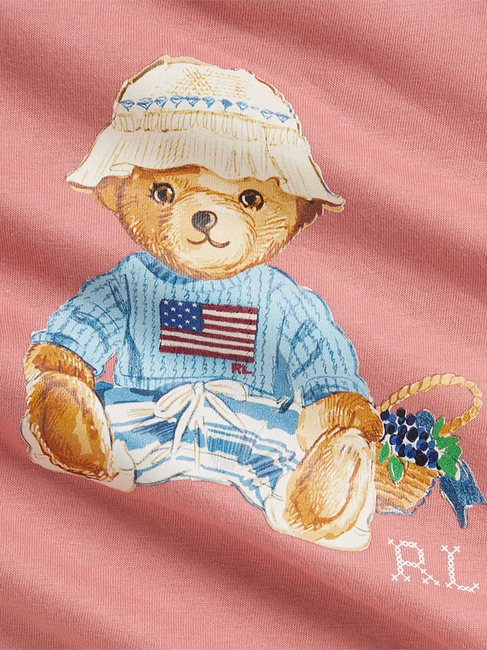Комбинезон для новорожденного с принтом Polo Bear POLO RALPH LAUREN KIDS, розовый — фото 2