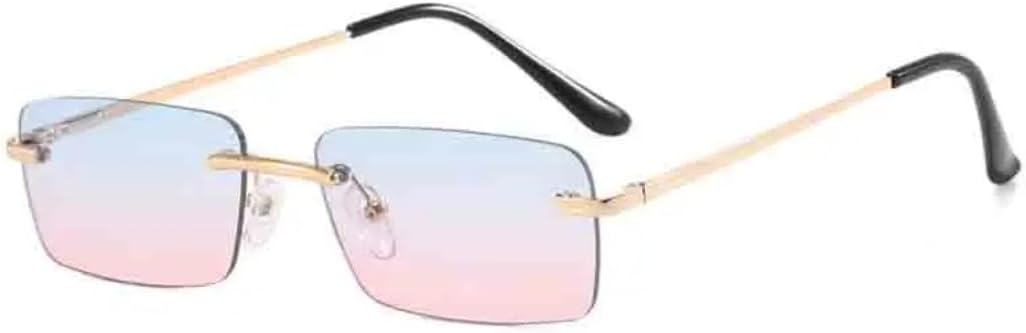 

Солнцезащитные очки с защитой от УФ-излучения UV400 | Панковские, без оправы, розово-голубые | Линзы конфетных цветов для занятий спортом на открытом воздухе и вождения DSVIGF, Gold Blue Pink