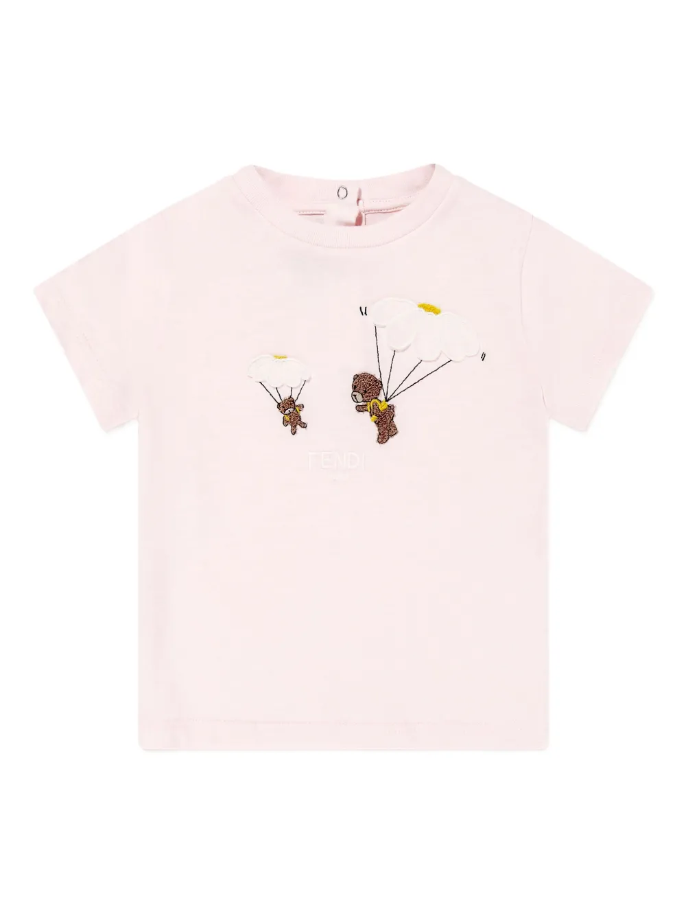 

Футболка с вышивкой FENDI KIDS, розовый