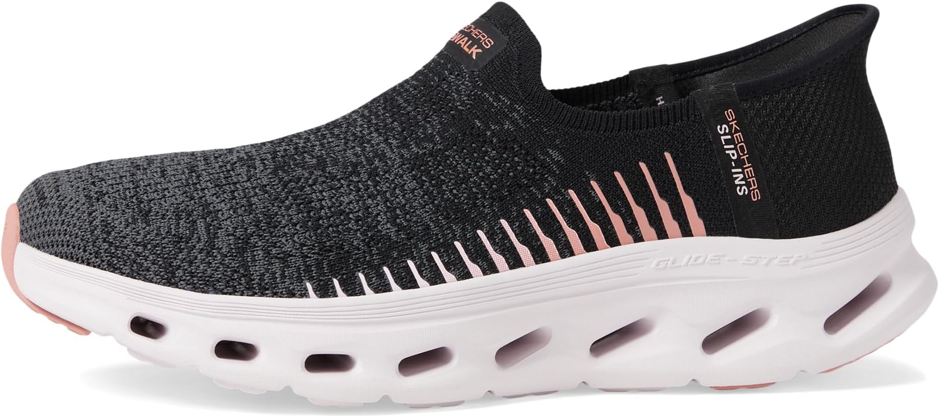 Кроссовки SKECHERS Performance Go Walk Glide Step 2.0 Venus Hands Free Slip-Ins, Black/Rose — фото 4
