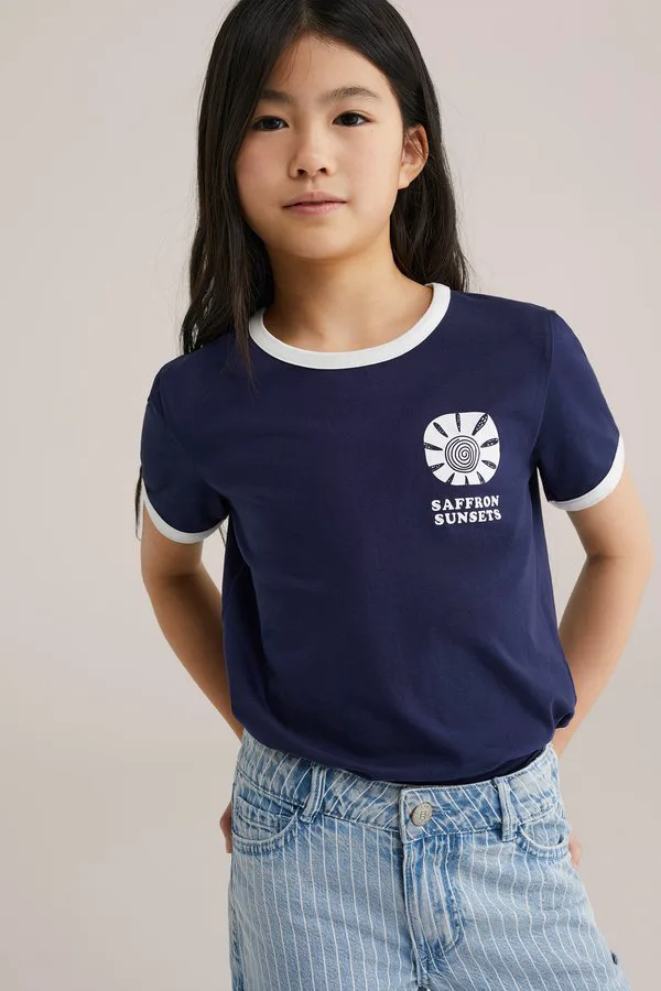Футболка с принтом We Fashion, Navy Blue — фото 2