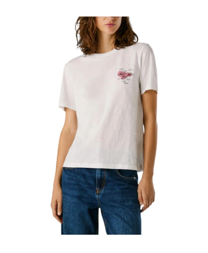 

Футболка с короткими рукавами и графическим принтом на спине Pepe Jeans, белый