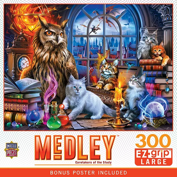 

Шедевры попурри - смотрители кабинета, пазл EZ Grip из 300 деталей Masterpieces Puzzles, multicolor