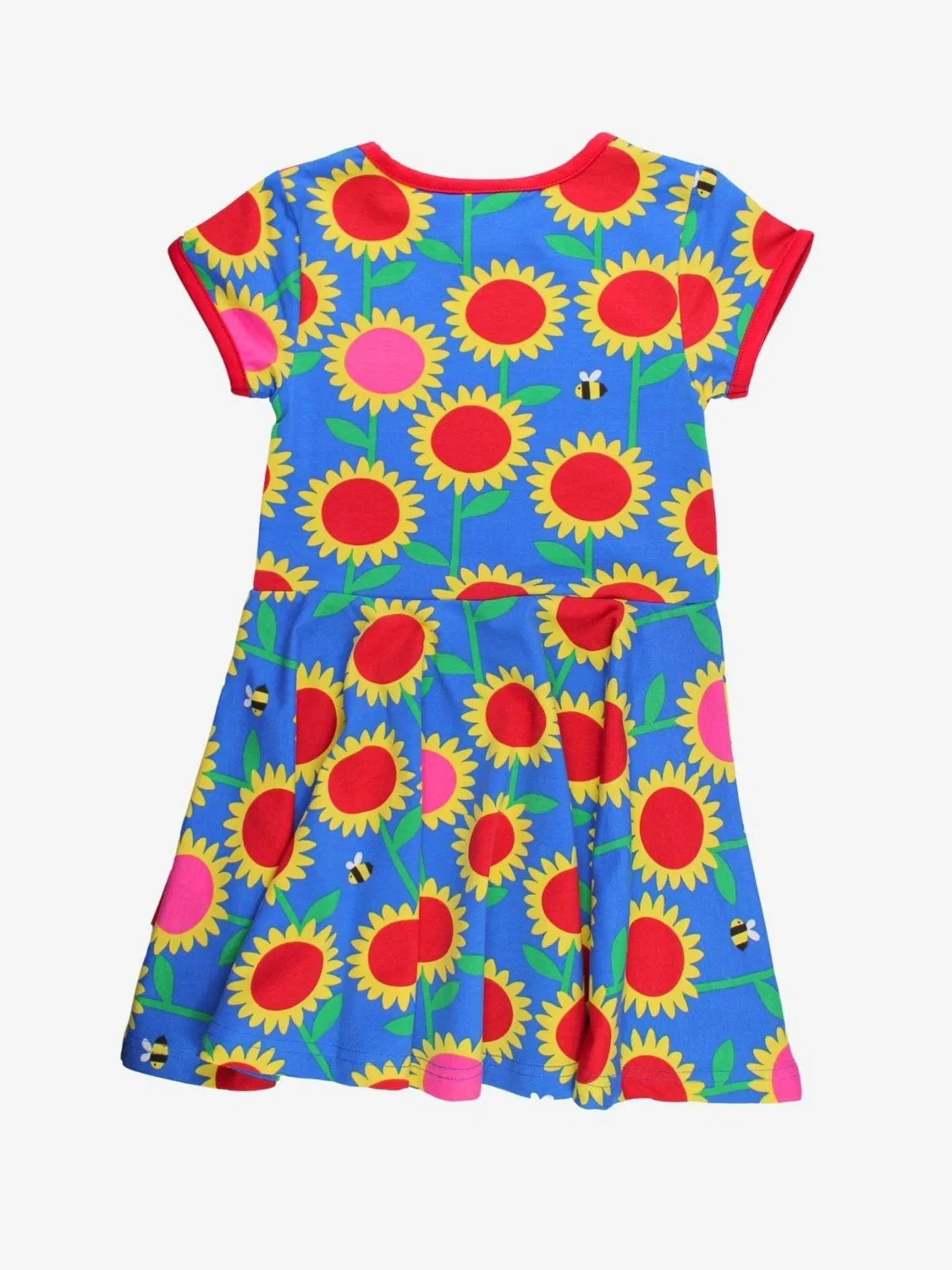 Платье 'Bio-Baumwoll Kinder Skaterkleid kurzarm mit Sonnenblumen-Meer-Druck' Toby Tiger, Blue — фото 3