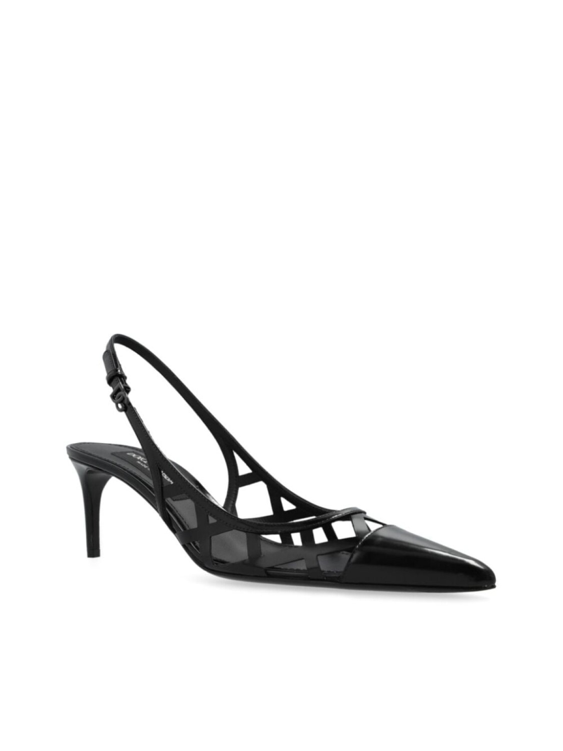 Dolce & Gabbana туфли-лодочки из кожи с открытой пяткой 75 мм, черный — фото 4