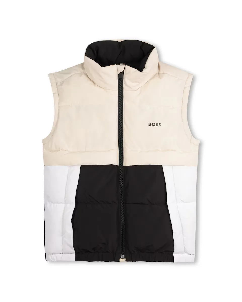 

Жилет для мальчиков в стиле колор-блок на молнии BOSS Kidswear, белый