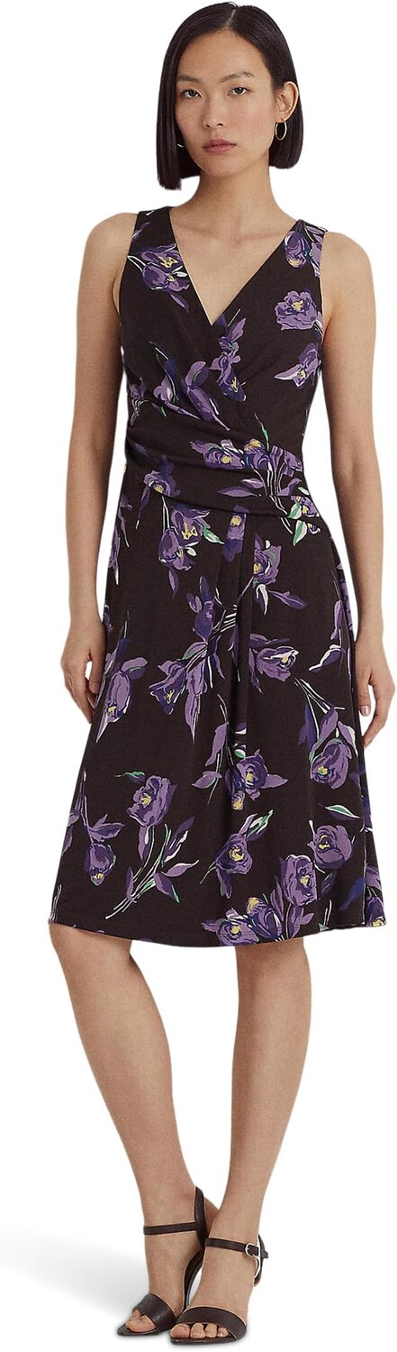 

Трикотажное платье без рукавов с цветочным принтом LAUREN Ralph Lauren, цвет Brown/Purple/Multi