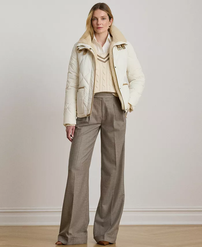 

Женская стеганая куртка с искусственным меховым воротником Lauren Ralph Lauren, слоновая кость/кремовый