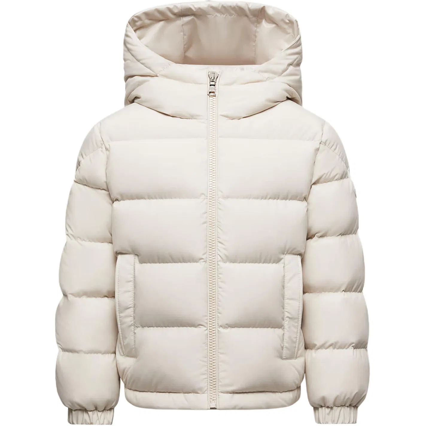 Пуховик детский с капюшоном Moncler Ivory White
