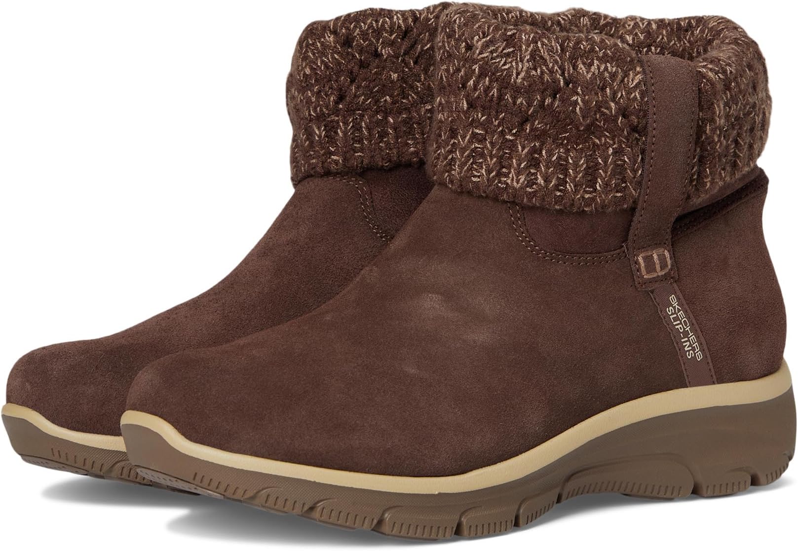 Ботинки SKECHERS Women's Easy Going - Cozy Weather 2 Suede Hands Free Slip-ins, Chocolate