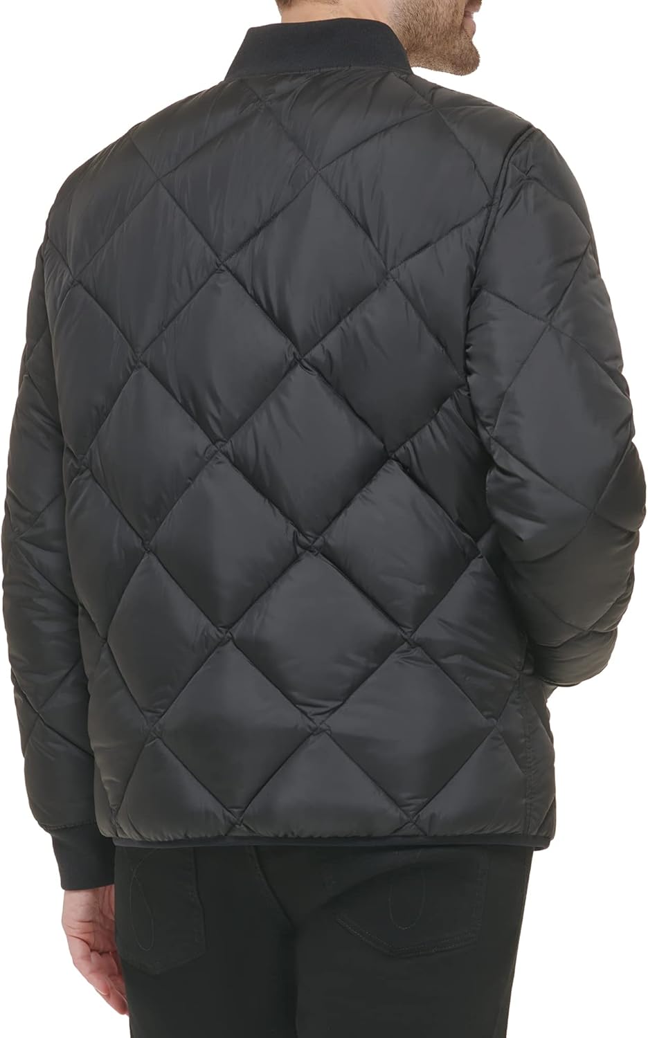 Мужская двусторонняя стеганая куртка Calvin Klein с ромбовидным узором, Reversible Black — фото 4