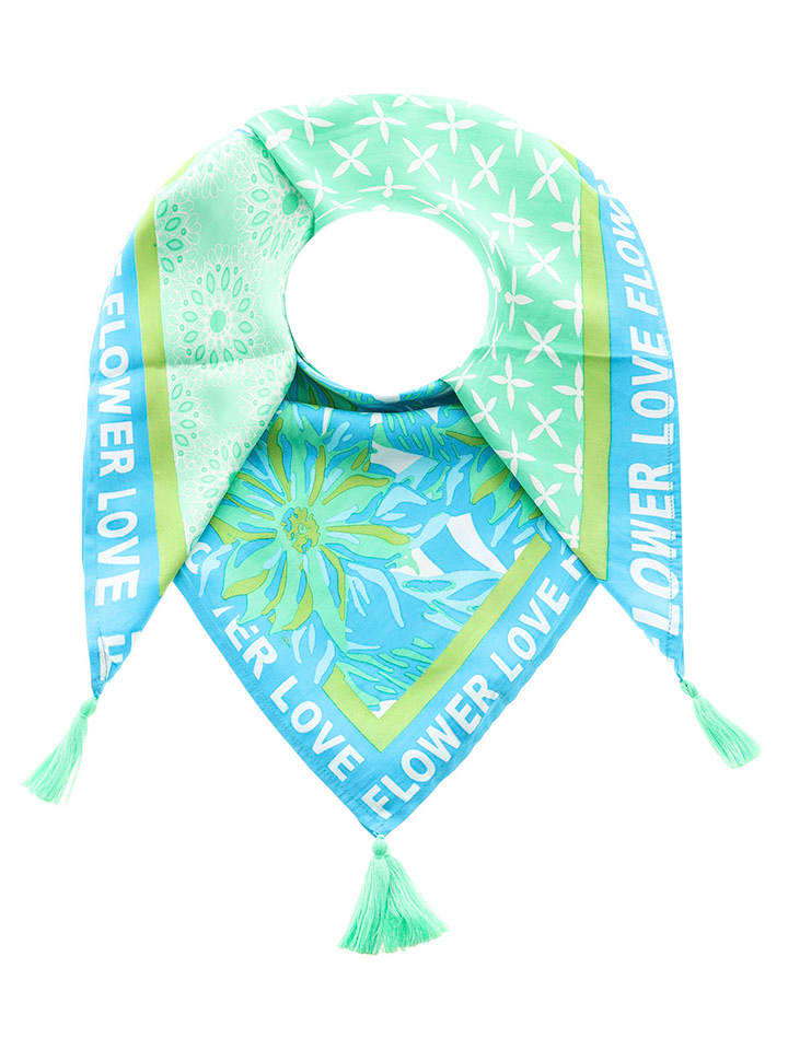 

Квадратный шарф Цветочная любовь в сине-зеленом цвете - (Д)130 x (Ш)130 см Zwillingsherz