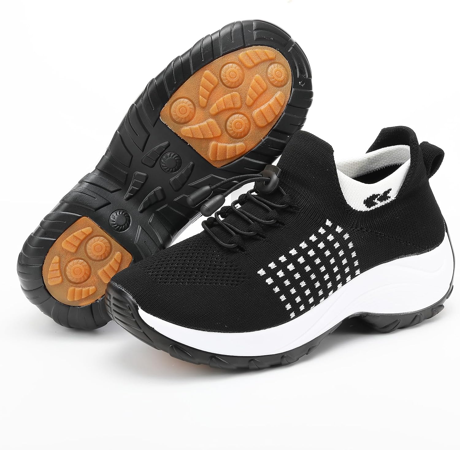 

Мужские и женские ортопедические кроссовки, дышащие для ходьбы, с поддержкой свода стопы, удобные с воздушной подушкой, ортопедические при плантарном фасциите, с толстой подошвой, модные кроссовки Rianclud, черный