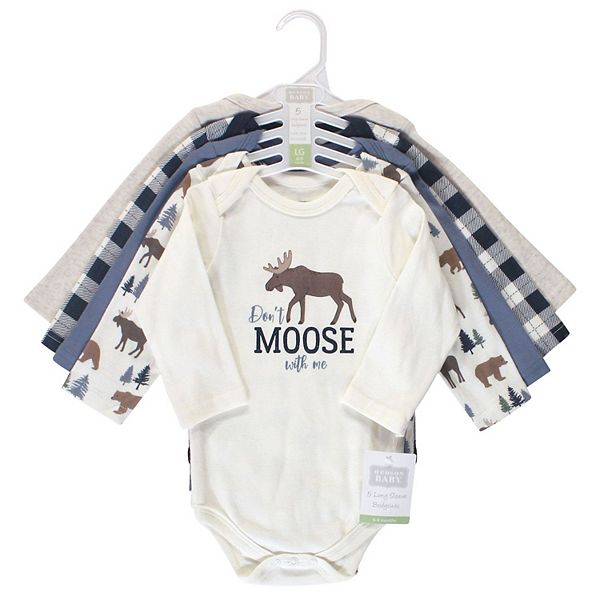 Боди с длинным рукавом для мальчика, 5 шт, moose bear, 6-9 месяцев Hudson Baby — фото 2
