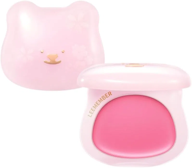 Кремовые румяна сакура pink LEEMEMBER матовые с блеском 4g