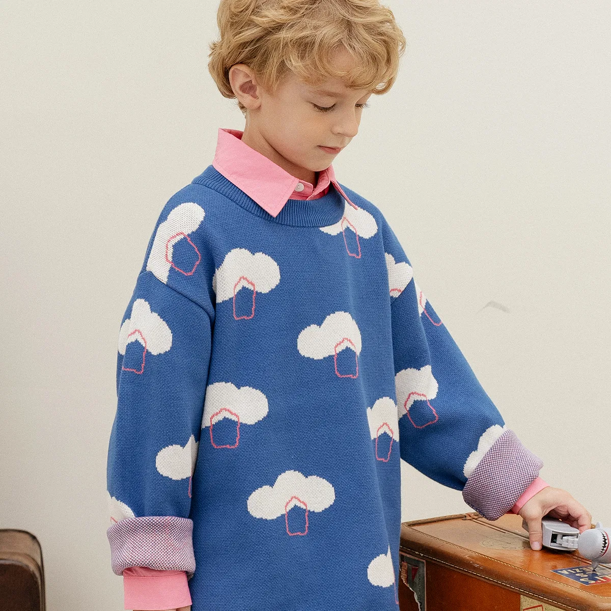 Детский вязаный свитер Cloud, синий, от My Little Star
