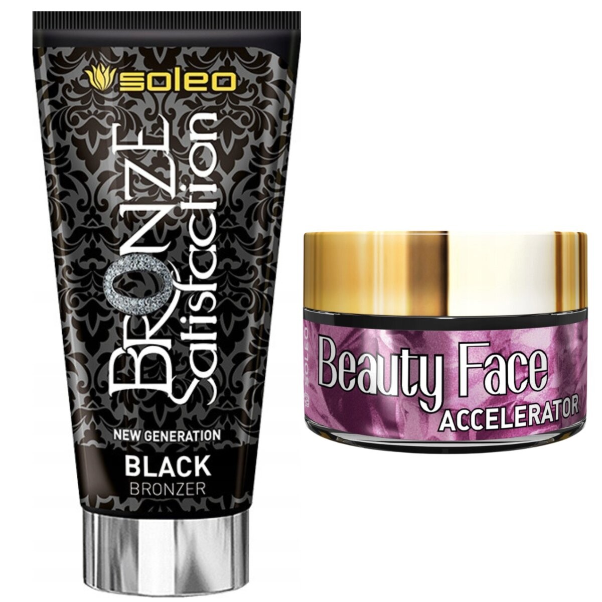 

Soleo, Черный бронзер Satisfaction + баночка Beauty Face