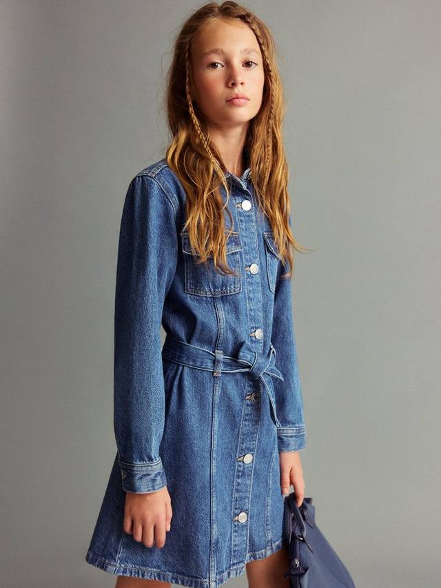 

Детское джинсовое платье Andrea с длинными рукавами Mango, Blue