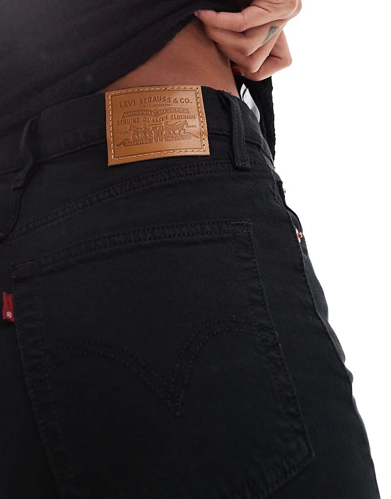 Джинсы Levi's Ribcage High Rise Long черного цвета — фото 2