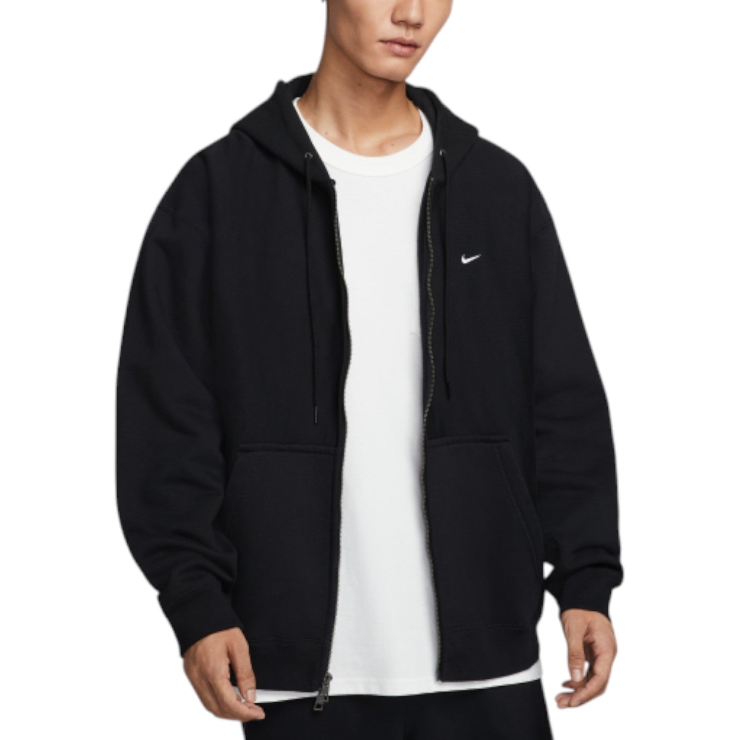 Худи Nike Solo Swoosh Full-Zip Fleece Hoodie 'Black' — фото 2