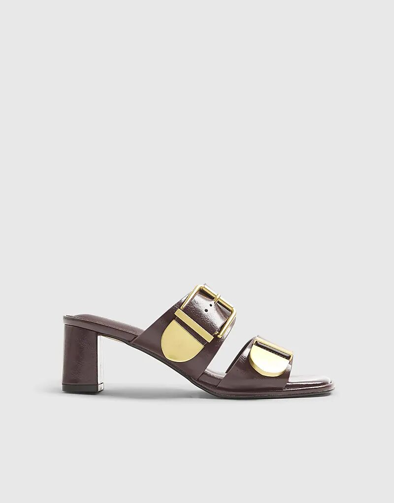 Сандалии River Island с двумя пряжками, темно-красного цвета