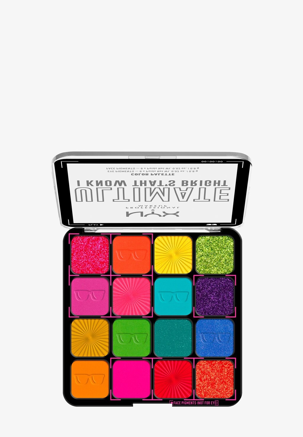 

Палитра теней для век ULTIMATE SHAD PAL 16-PAN Nyx Professional Makeup, цвет i know that's bright