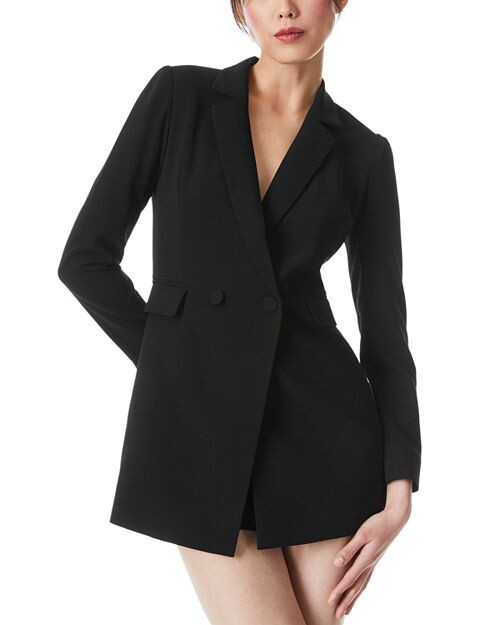 

Комбинезон-смокинг Kyrie с зубчатым воротником Alice and Olivia, цвет Black