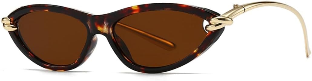 

Женские солнцезащитные очки «кошачий глаз» маленького овального размера, роскошные, в винтажном стиле панк, с металлическим покрытием, защита от УФ-излучения UV400 TOIPASTN, C4demibrown