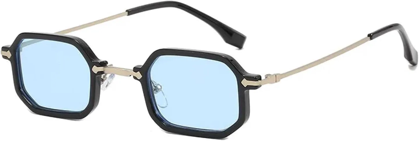 

Маленькие винтажные солнцезащитные очки Polygon для женщин, металлические, конфетного цвета, с леопардовым принтом, прямоугольные, UV400 TVTBBVV, Black Blue