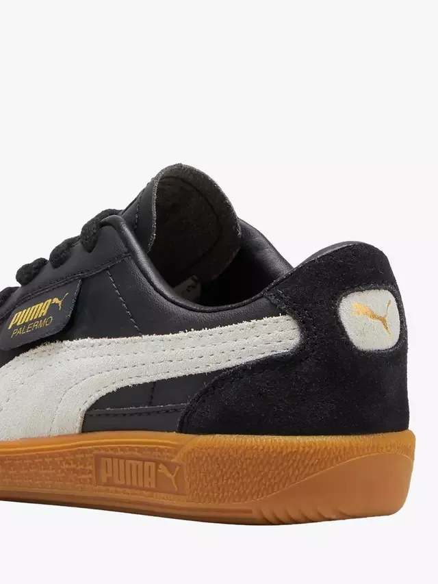 Детские кроссовки Palermo из смешанной кожи, черно-серые PUMA — фото 3