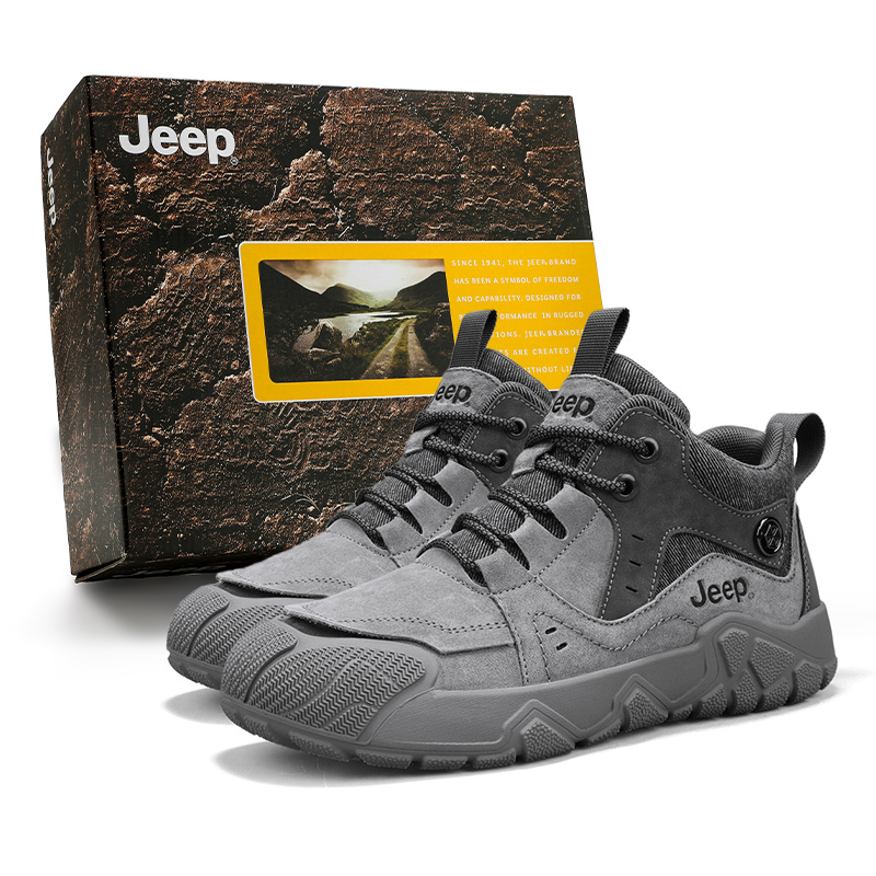 

Мужские легкие низкие кроссовки для улицы с амортизацией и устойчивостью к истиранию Jeep, темно-серый