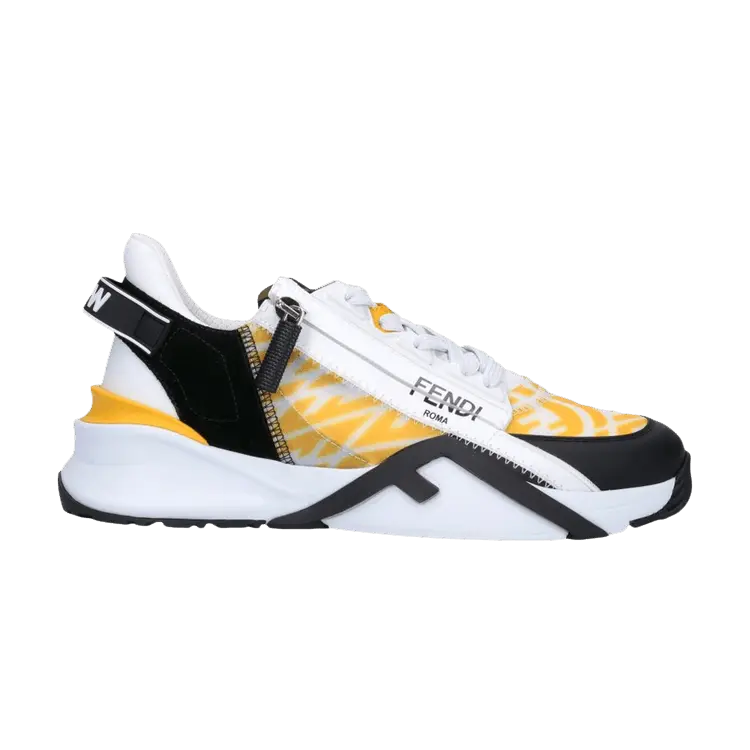 Кроссовки Fendi Wmns Flow FF Motif Low Yellow, желтый