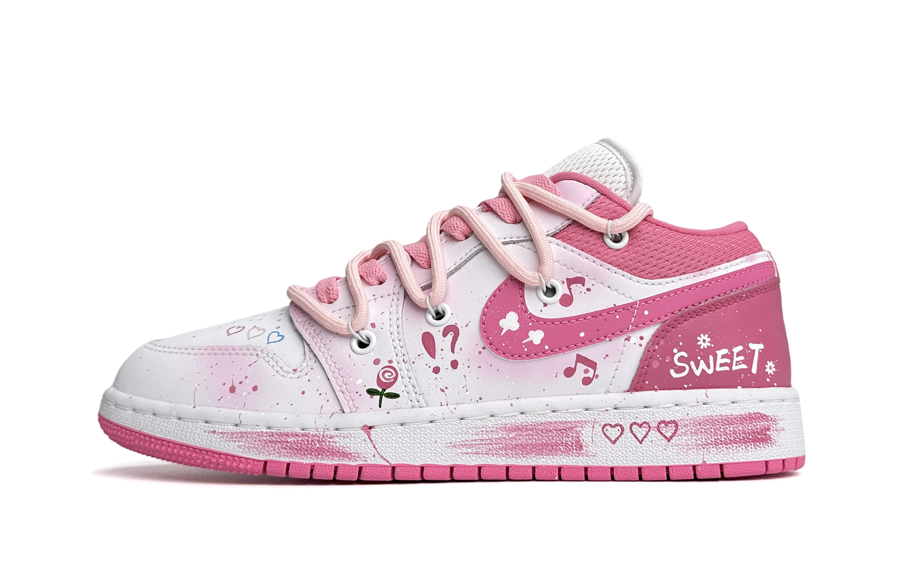 

Кроссовки Air JORDAN 1 Vintage Basketball Shoes Women's Low-Top Pink White