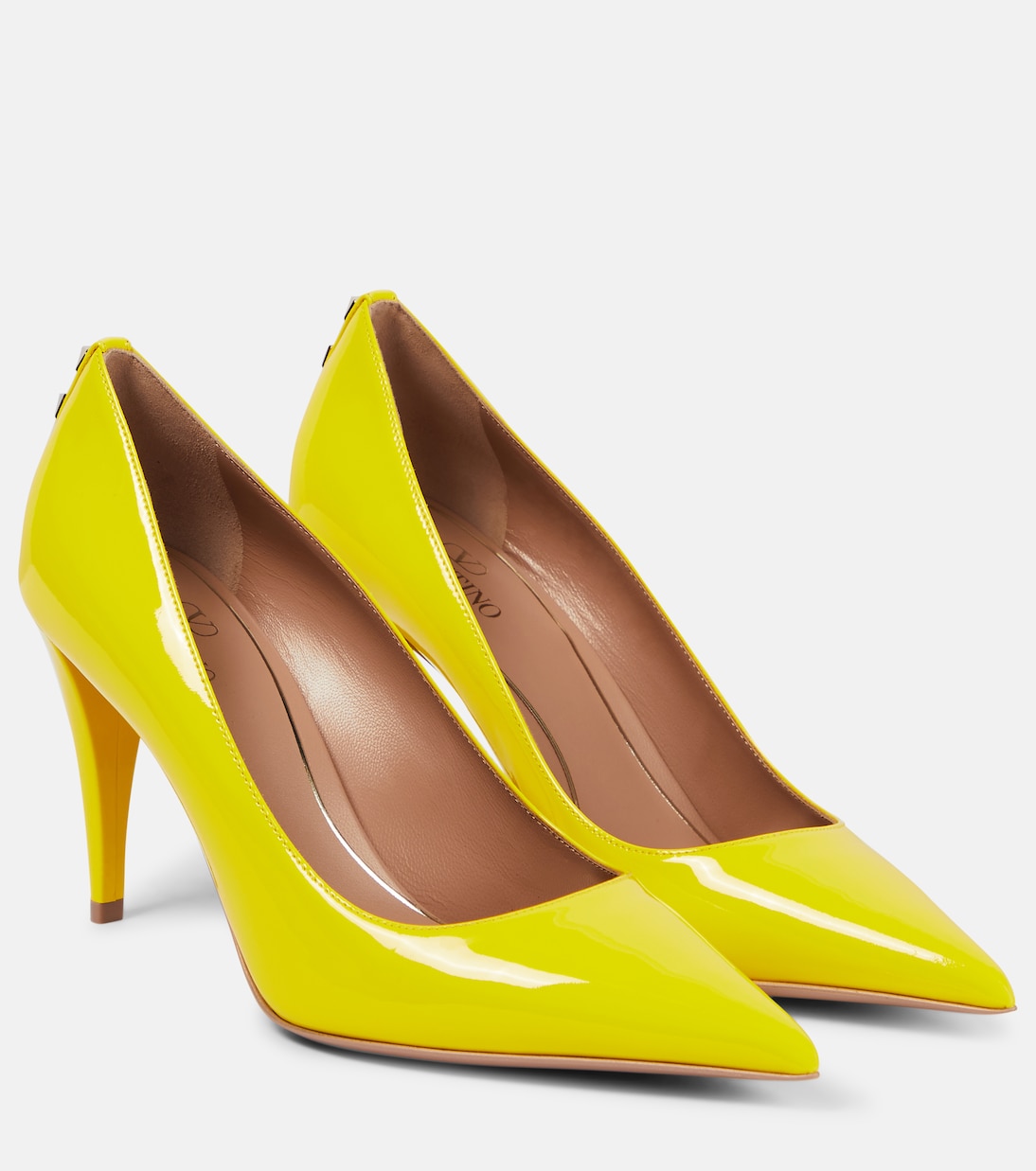 Туфли Rockstud из лакированной кожи Valentino Garavani, Shocking Yellow