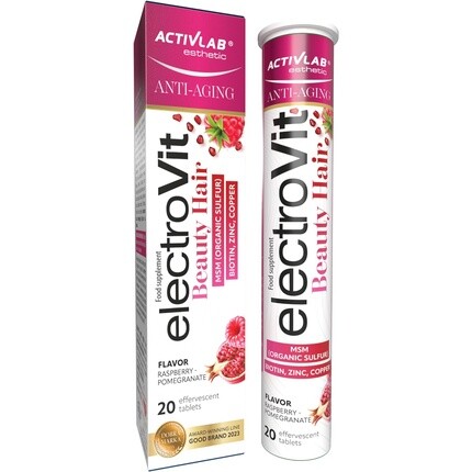 

Activlab ElectroVit Beauty Hair Малина Гранат 20 шипучих таблеток с электролитами МСМ Витамин С Биотин Цинк и медь