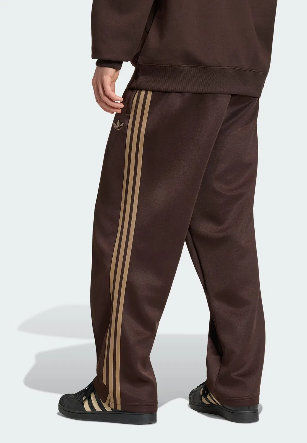 Брюки-мешки Adidas Originals Baggy Pants Adicolor в карамельном и темно-коричневом цветах — фото 3