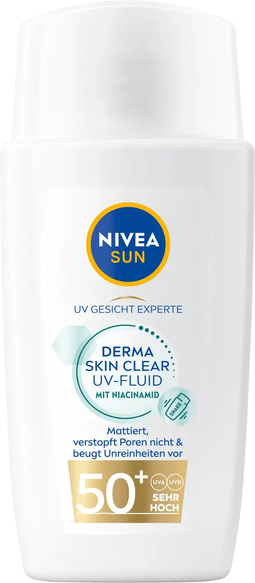Sun-флюид для лица дермы кожи прозрачный УФ-флюид с ниацинамидом SPF 50+ 400мл NIVEA — фото 3