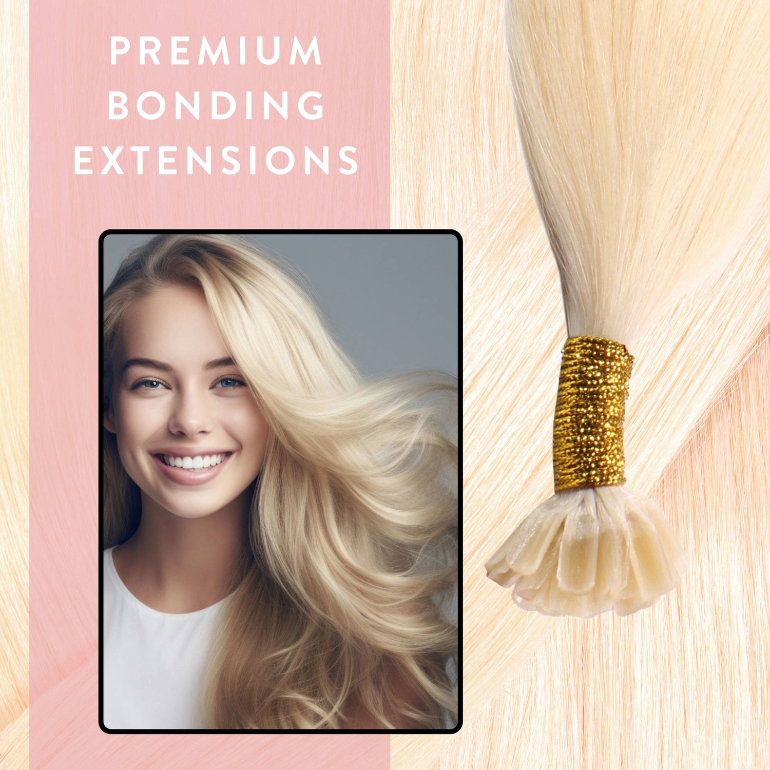Накладные волосы bonding extensions premium echthaar #10/0 hell-lichtblond 0,8g Hair2Heart, 60cm, количество 25 шт. — фото 2