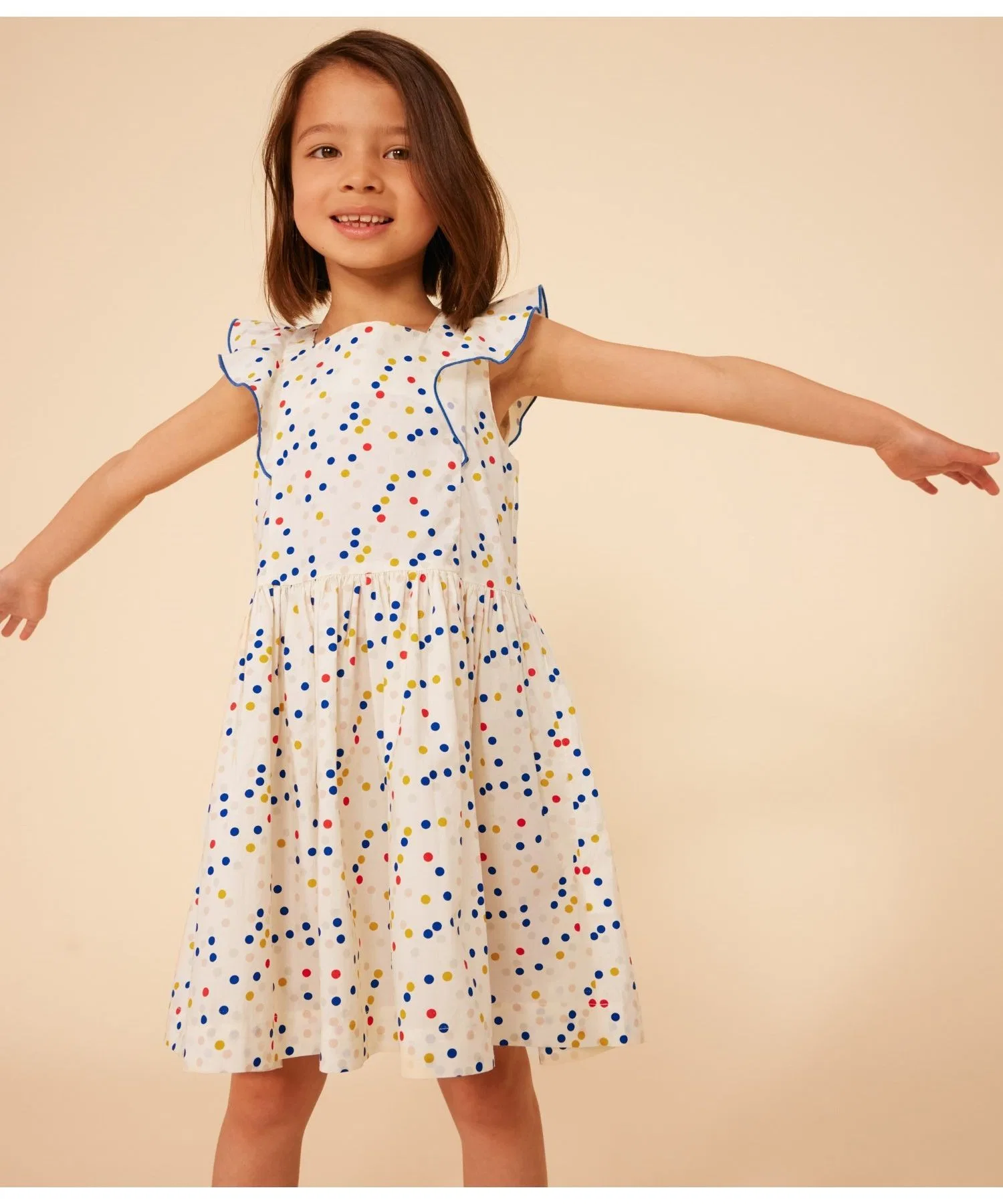 Детское платье PETIT BATEAU с принтом в горошек