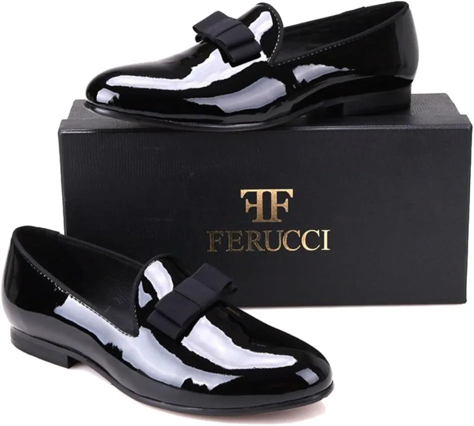 Лоферы мужские FERUCCI Handmade с бантом, черные — фото 2