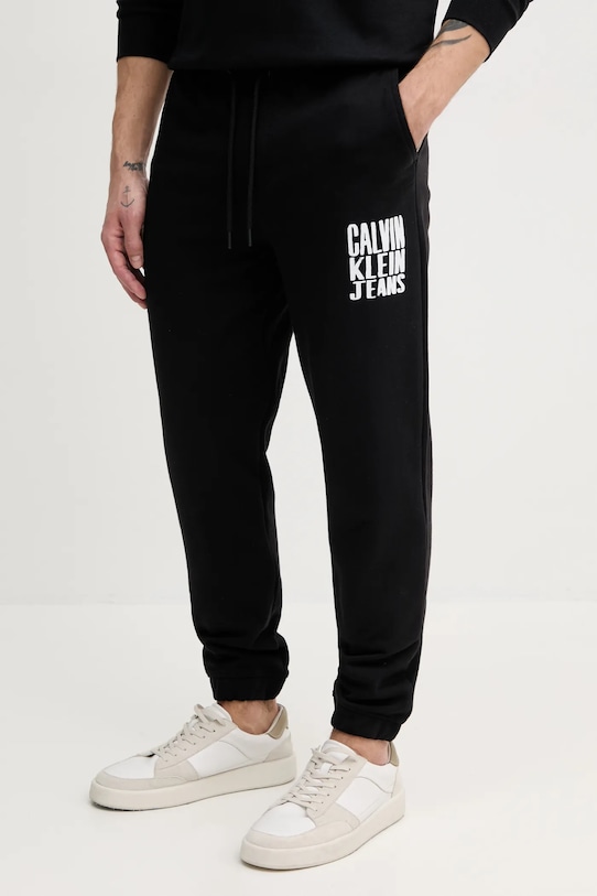 

Хлопковые спортивные брюки Calvin Klein Jeans, черный