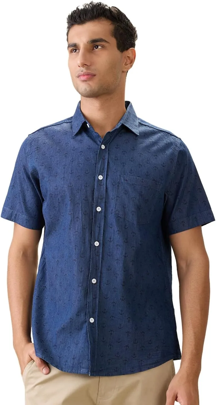 

Nick&Jess мужская рубашка Slim Fit с принтом индиго