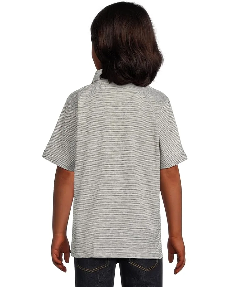 Поло Johnston & Murphy Kids Micro Stripe Polo (Big Kid), Gray — фото 2
