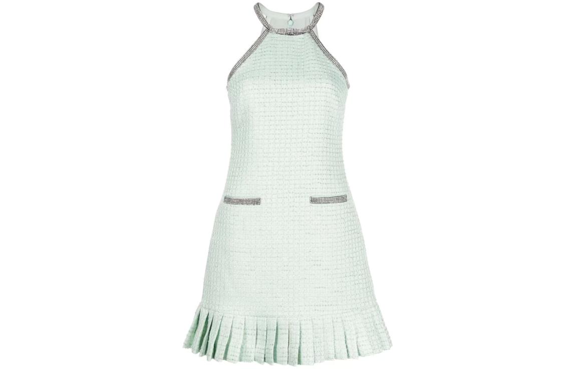 

Кристаллами расшитое платье-мини из букле с автопортретом Self-portrait, зеленый